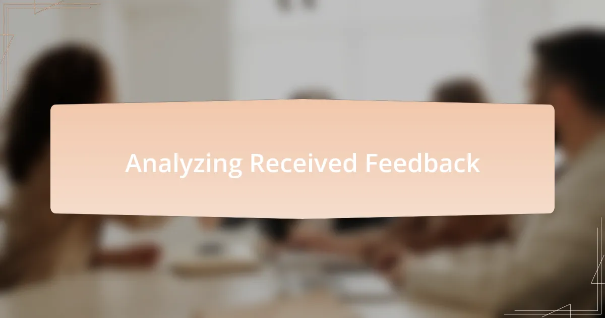 Analyzing Received Feedback