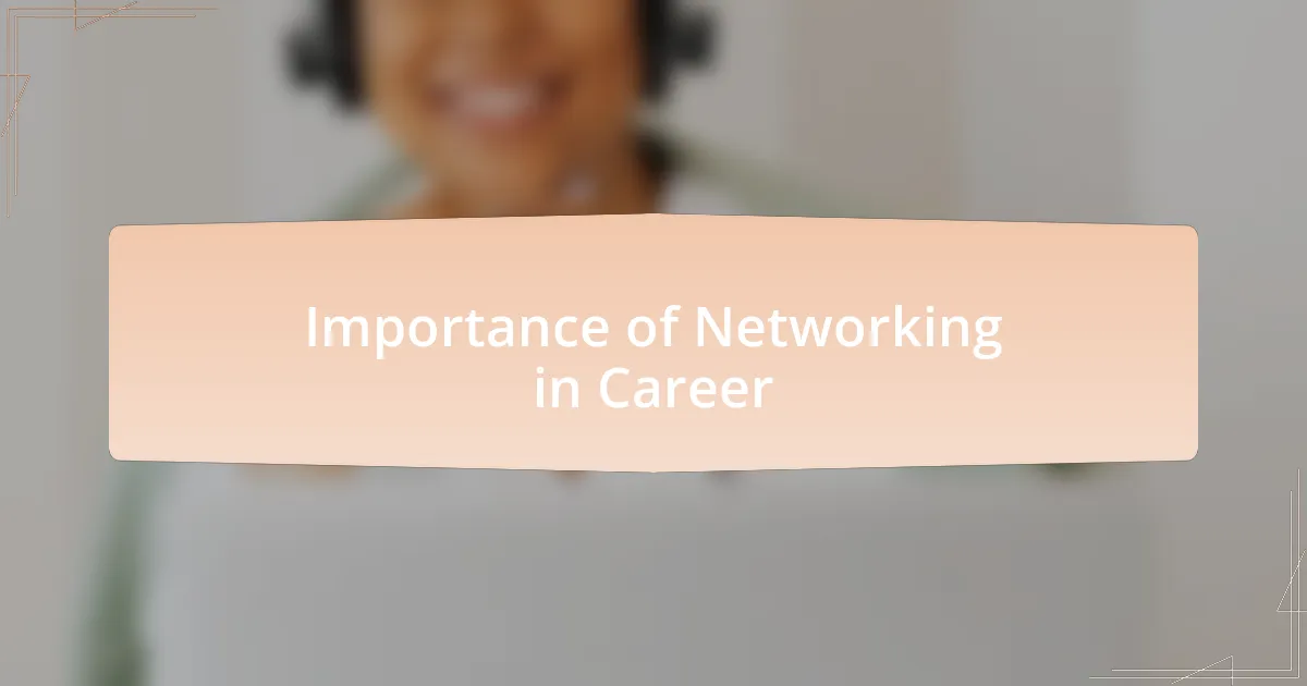 Importance of Networking in Career