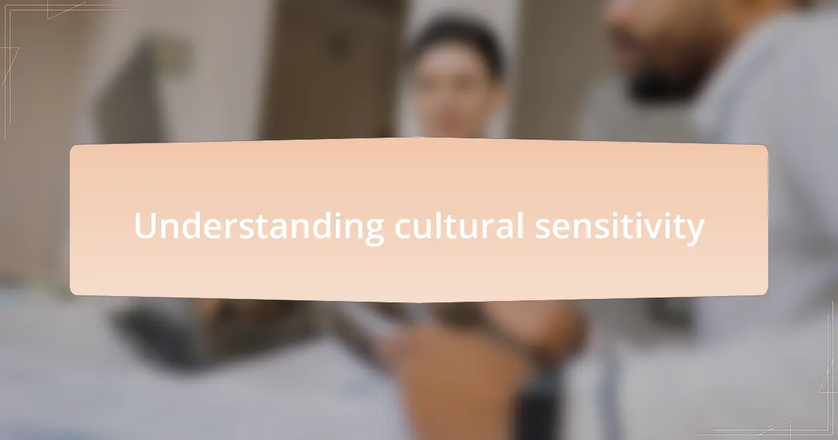 Understanding cultural sensitivity
