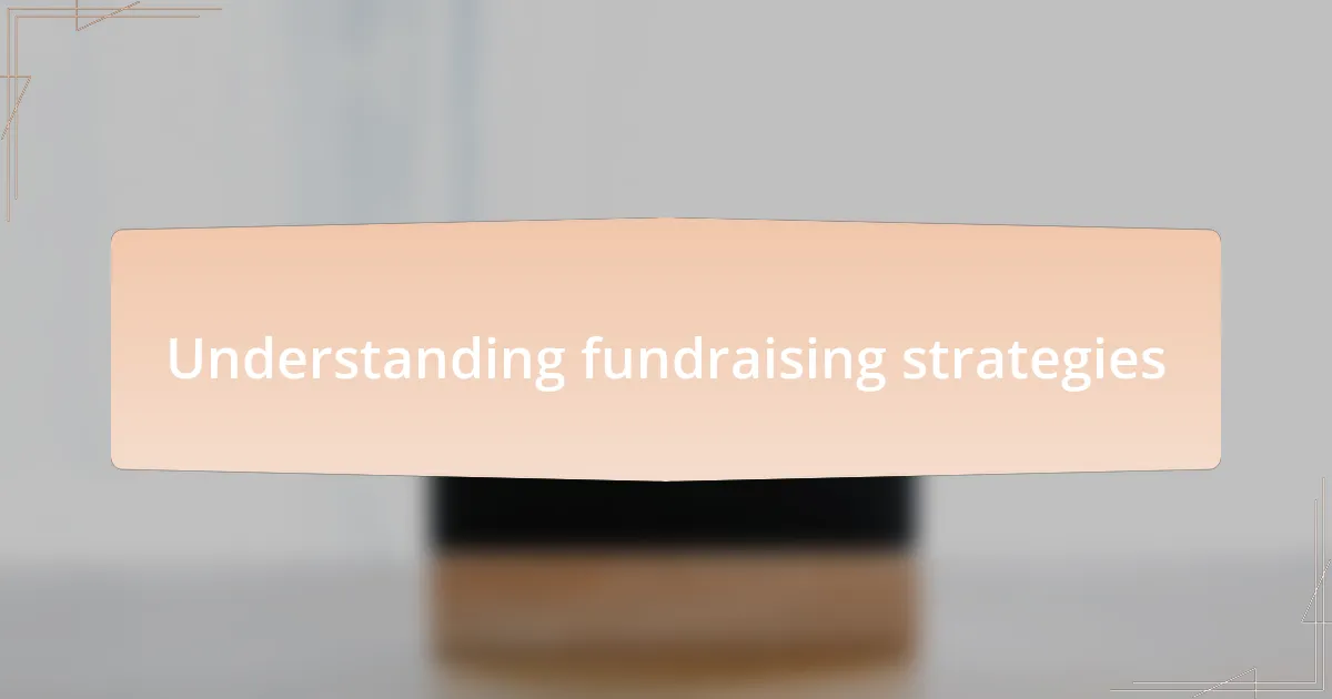 Understanding fundraising strategies