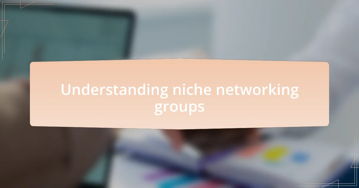 Understanding niche networking groups